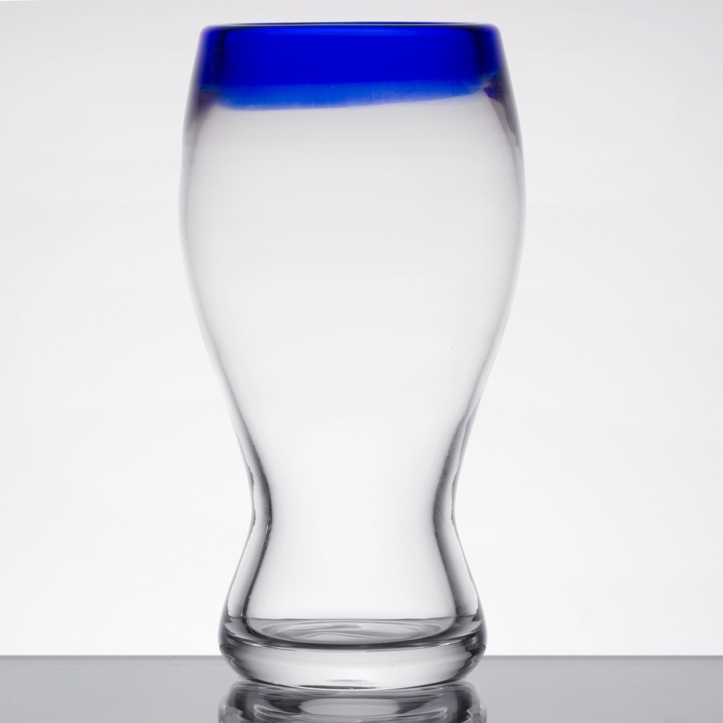 Libbey 92316 Aruba 16 oz. Pilsner Glass with Cobalt Blue Rim