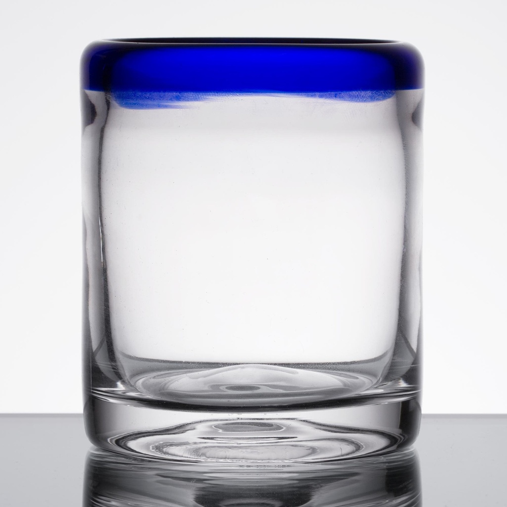Libbey 92313 Aruba 10 oz. Rocks / Old Fashioned Glass with Cobalt Blue Rim