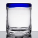 Libbey 92313 Aruba 10 oz. Rocks / Old Fashioned Glass with Cobalt Blue Rim