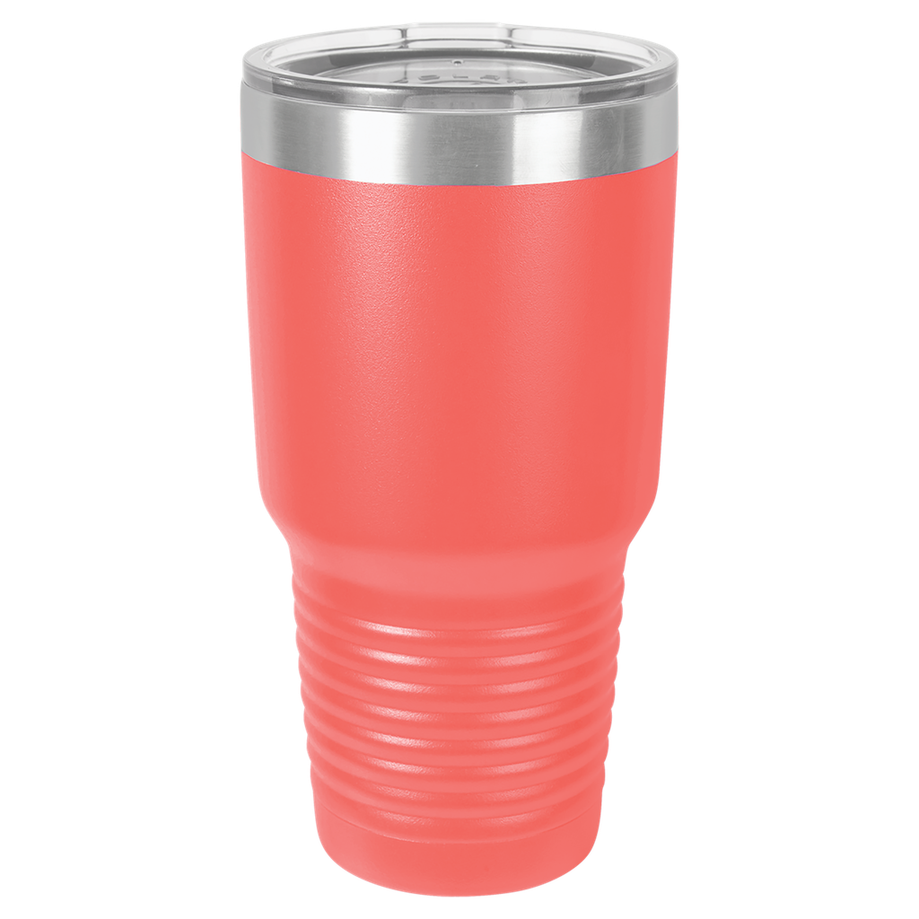 Polar Camel 30 oz. Coral Ringneck Vacuum Insulated Tumbler with Clear Lid