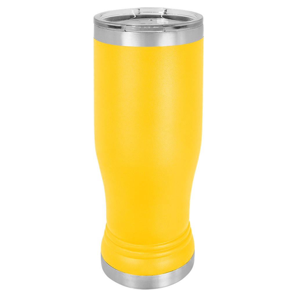 Yellow 14 oz. Polar Camel Pilsner w/Clear Lid