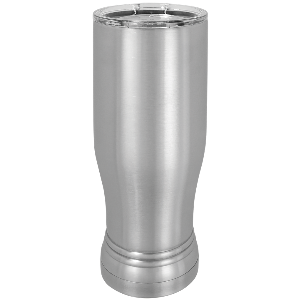 Stainless Steel Sublimatable 14 oz. Polar Camel Pilsner with Clear Lid