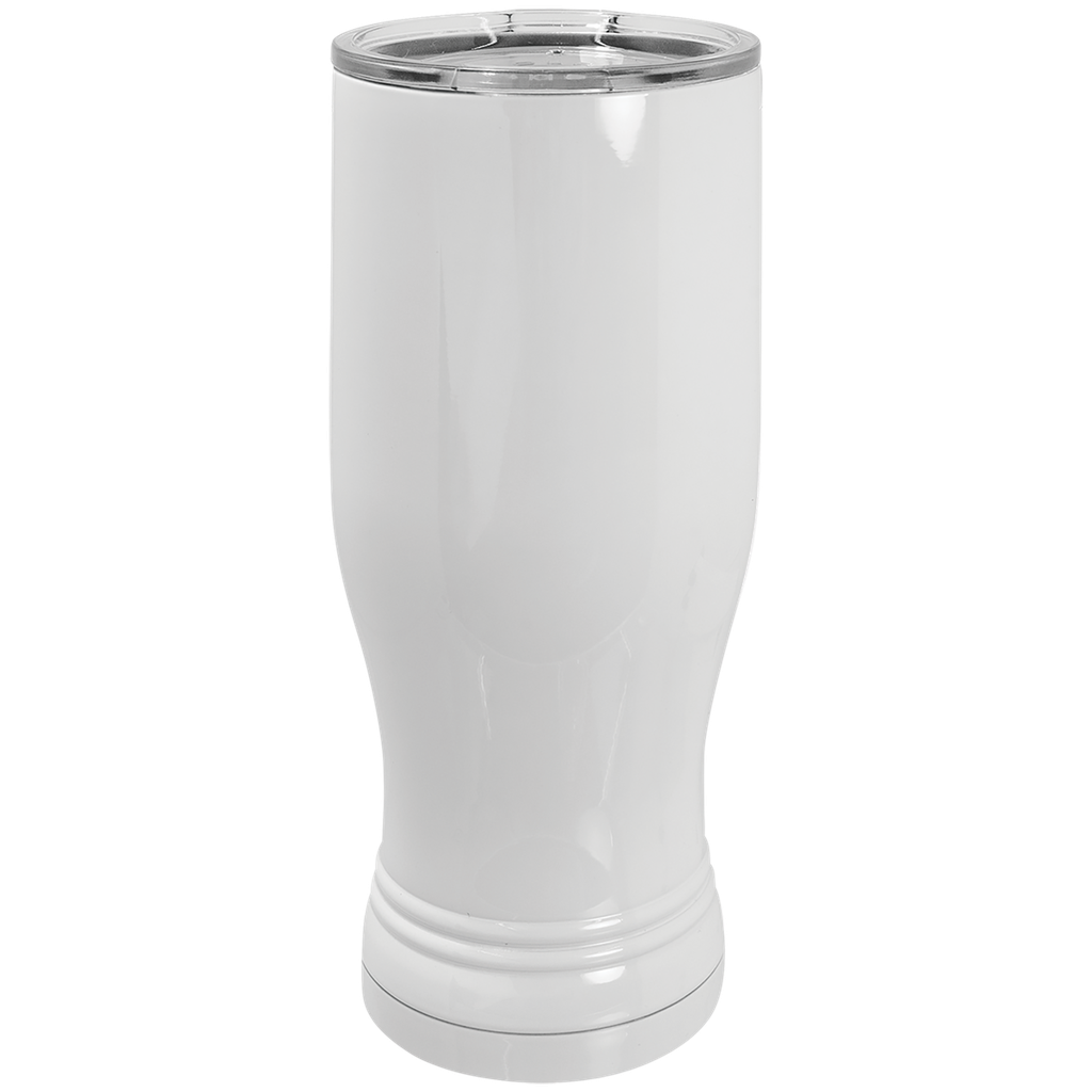 White Sublimatable 20 oz. Polar Camel Pilsner with Clear Lid