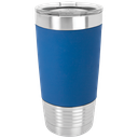 20 oz. Blue/White Polar Camel Tumbler with Silicone Grip and Clear Lid