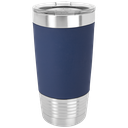 20 oz. Navy Blue/White Polar Camel Tumbler with Silicone Grip and Clear Lid