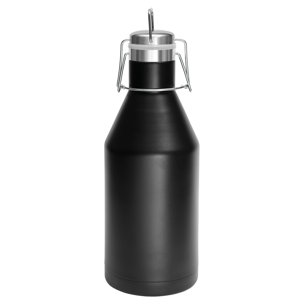 Polar Camel 64 oz. Black Vacuum Insulated Growler with Swing-Top Lid