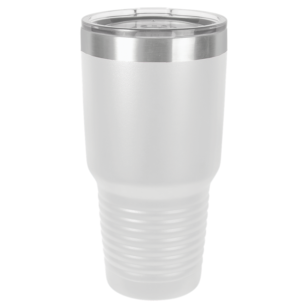 Polar Camel 30 oz. White Ringneck Vacuum Insulated Tumbler w/Clear Lid