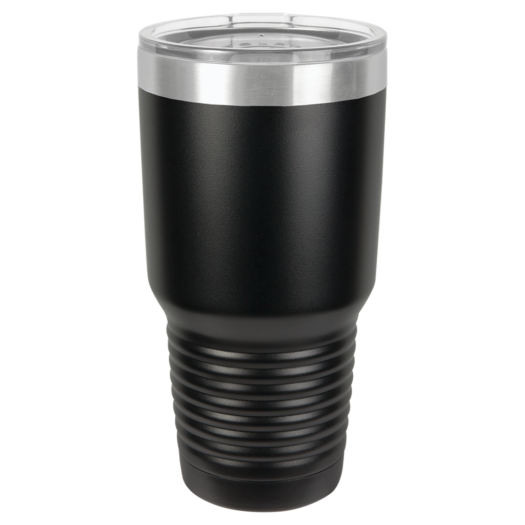 Polar Camel 30 oz. Black Ringneck Vacuum Insulated Tumbler w/Lid & Silver Ring