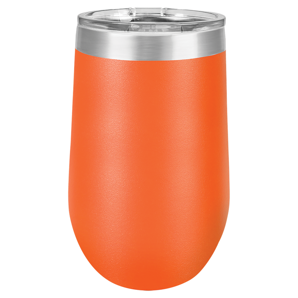 Polar Camel 16 oz. Orange Vacuum Insulated Stemless Tumbler w/Lid