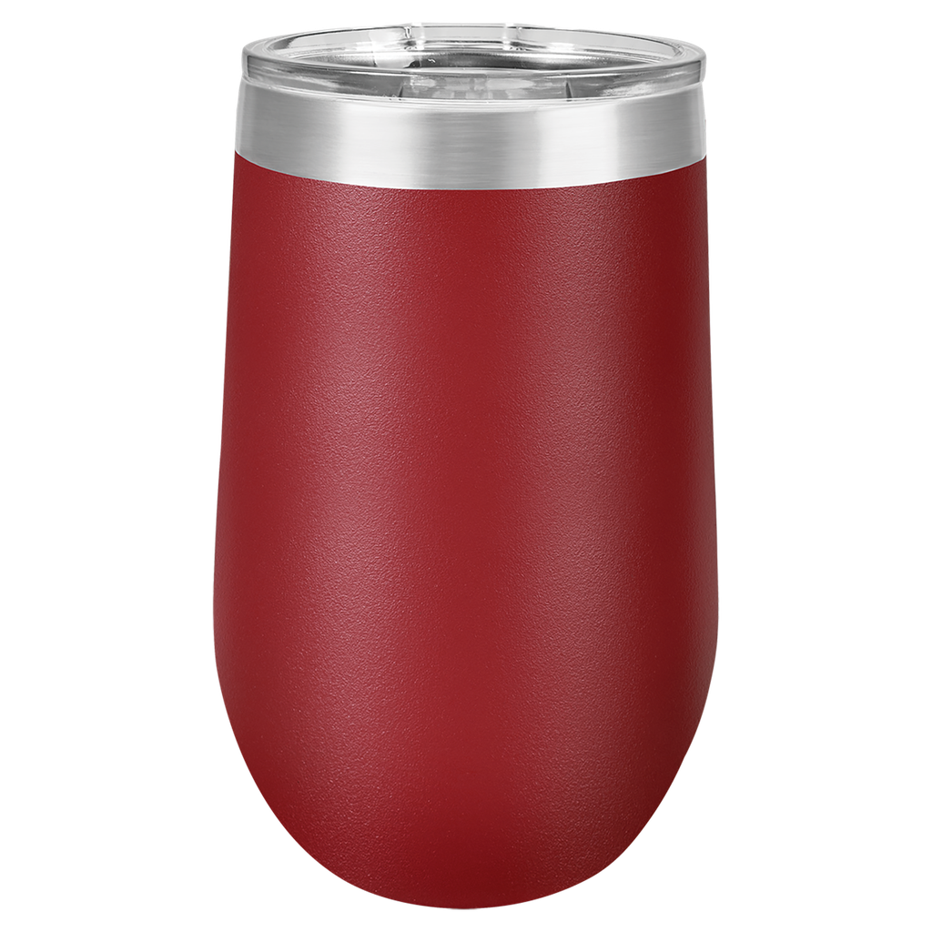Polar Camel 16 oz. Maroon Vacuum Insulated Stemless Tumbler w/Lid
