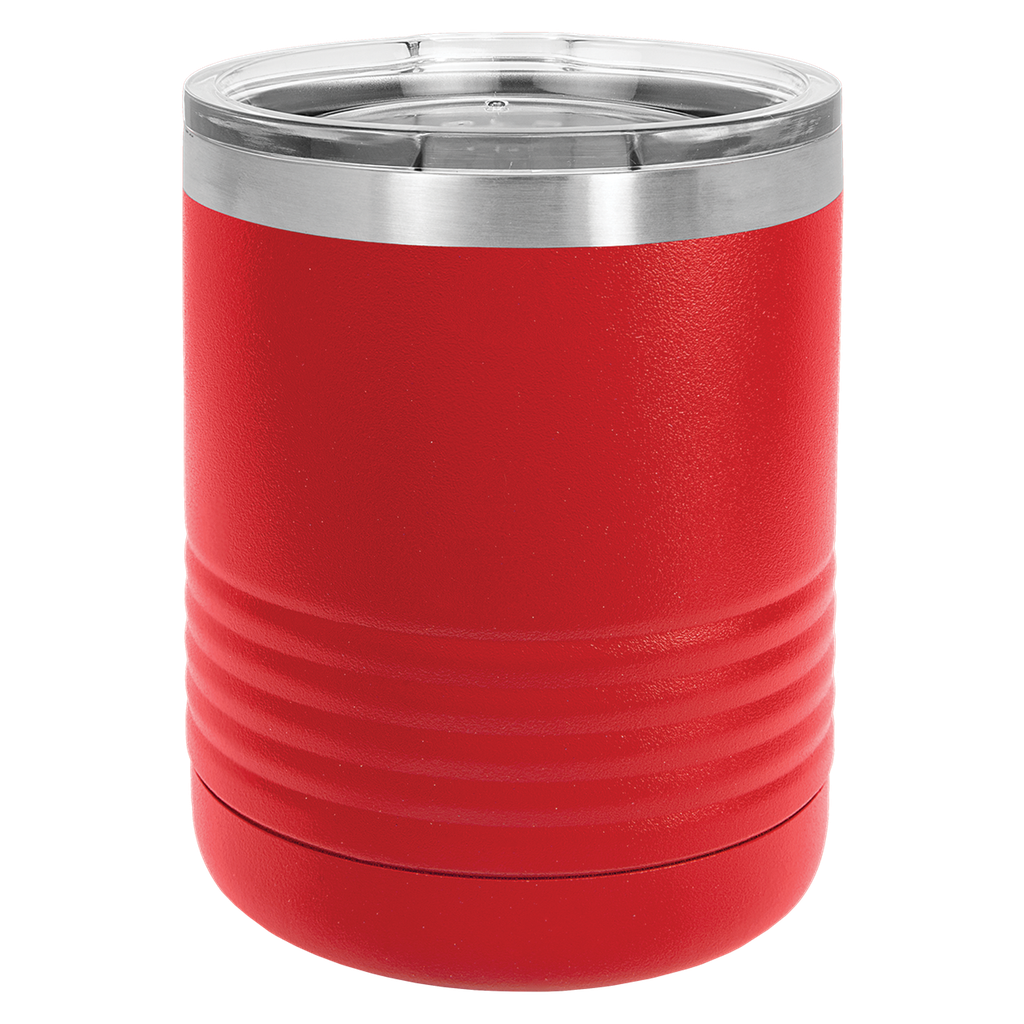 Polar Camel Ringneck 10 oz. Red Vacuum Insulated Tumbler with Clear Lid