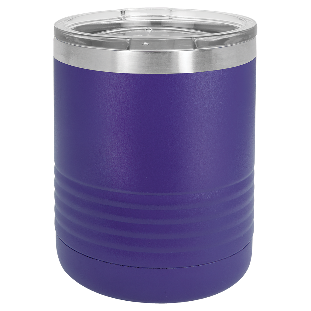Polar Camel Ringneck 10 oz. Purple Vacuum Insulated Tumbler with Clear Lid