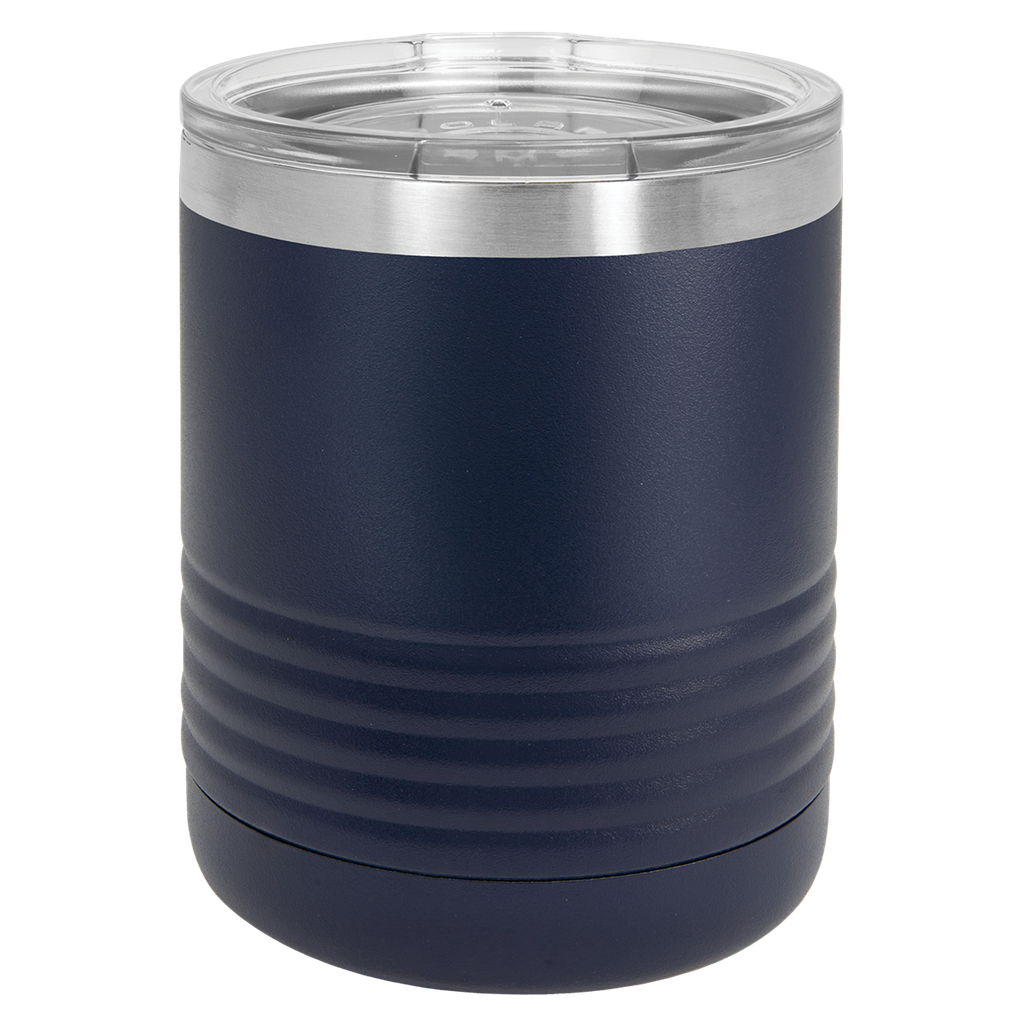 Polar Camel Ringneck 10 oz. Navy Blue Vacuum Insulated Tumbler with Clear Lid