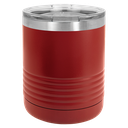 Polar Camel Ringneck 10 oz. Maroon Vacuum Insulated Tumbler with Clear Lid