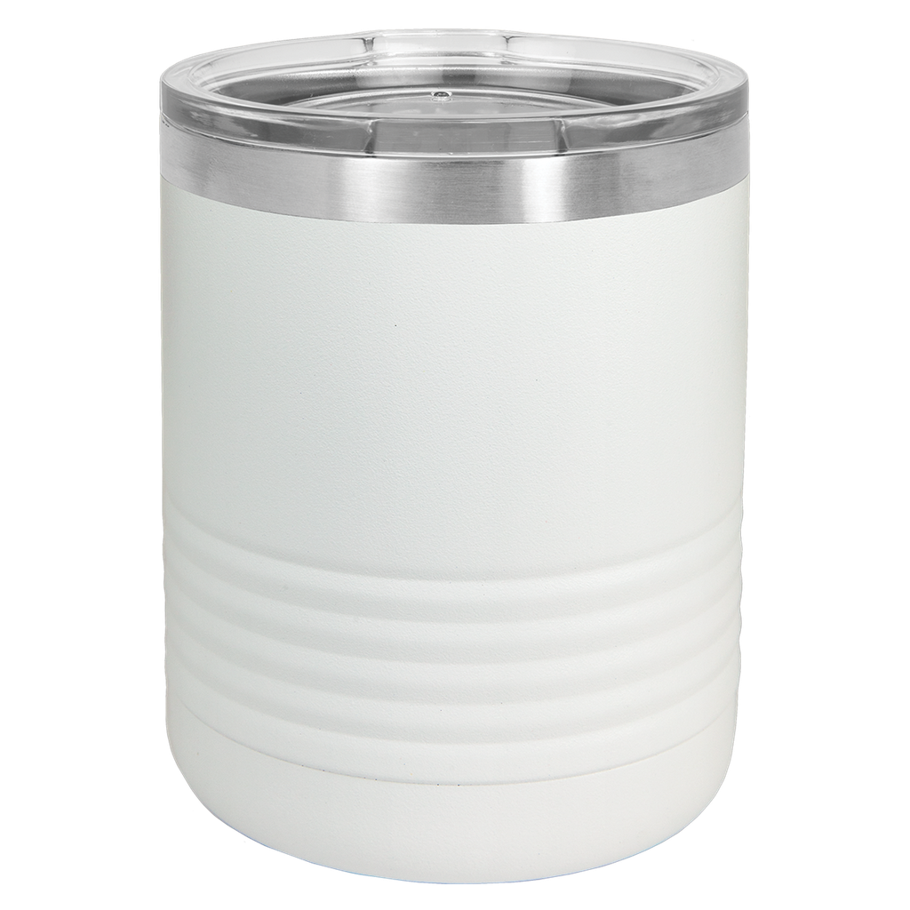 Polar Camel Ringneck 10 oz. White Vacuum Insulated Tumbler with Clear Lid