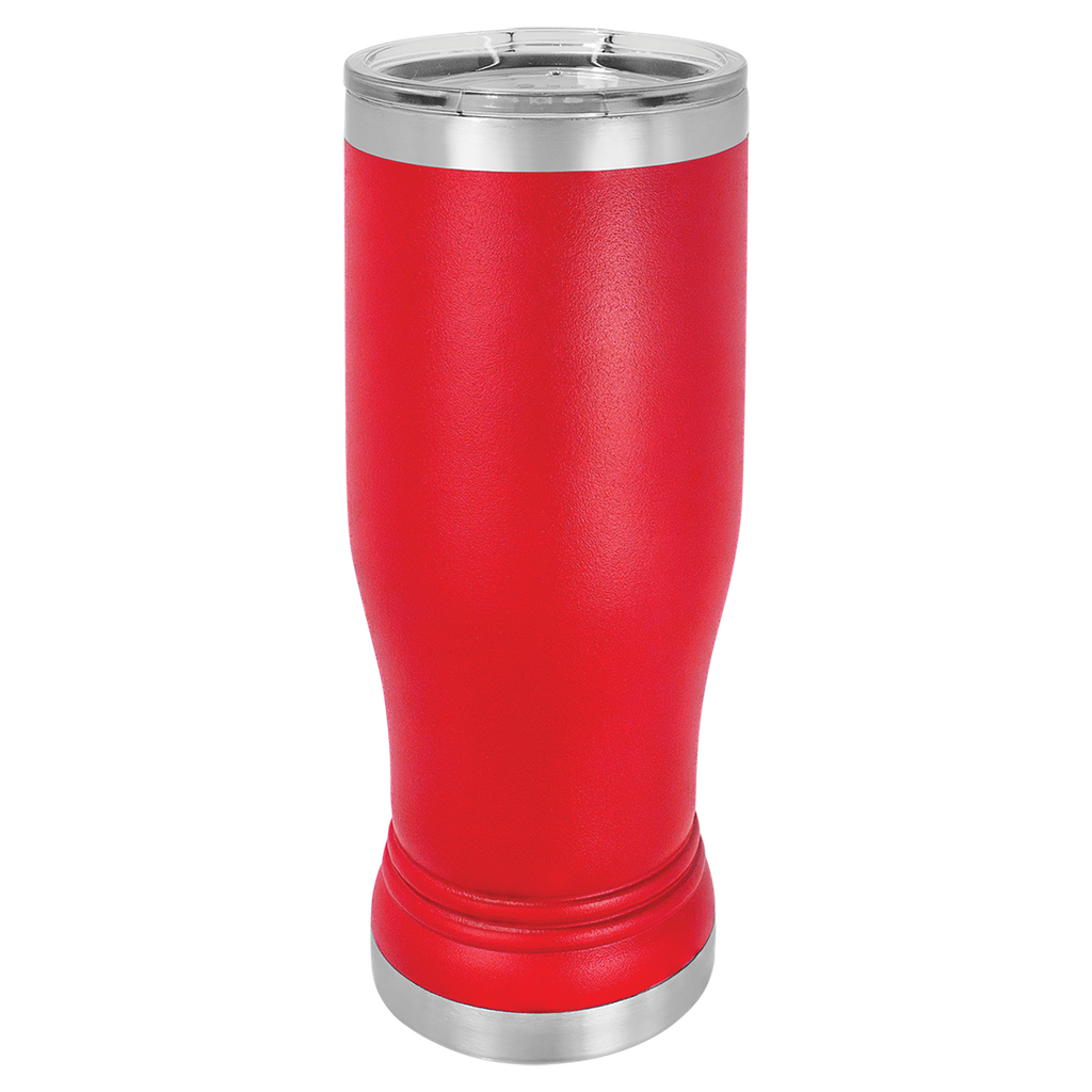 Red 14 oz. Polar Camel Pilsner w/Clear Lid