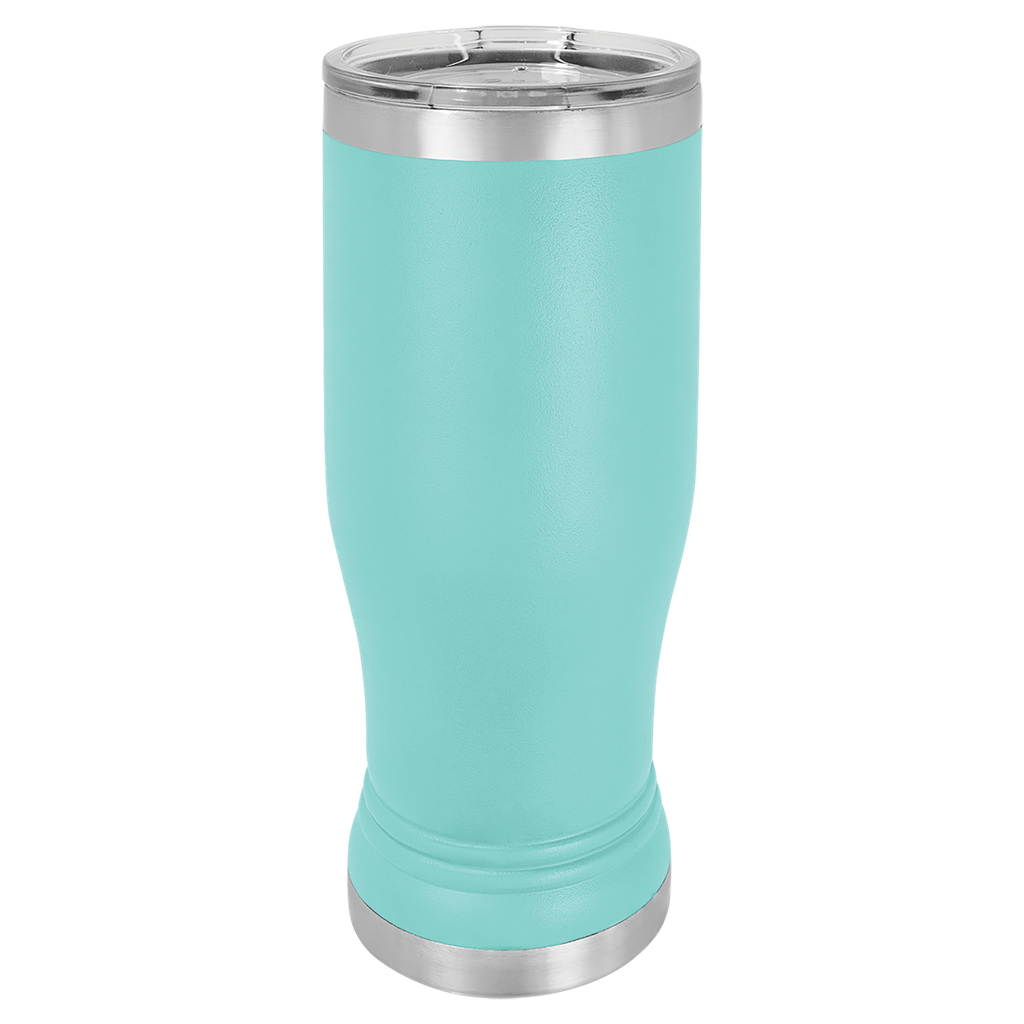 Teal 14 oz. Polar Camel Pilsner w/Clear Lid
