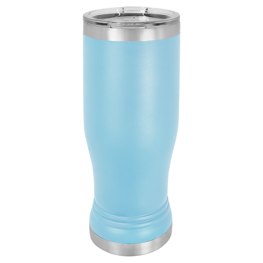 Light Blue 14oz. Polar Camel Pilsner w/Clear Lid