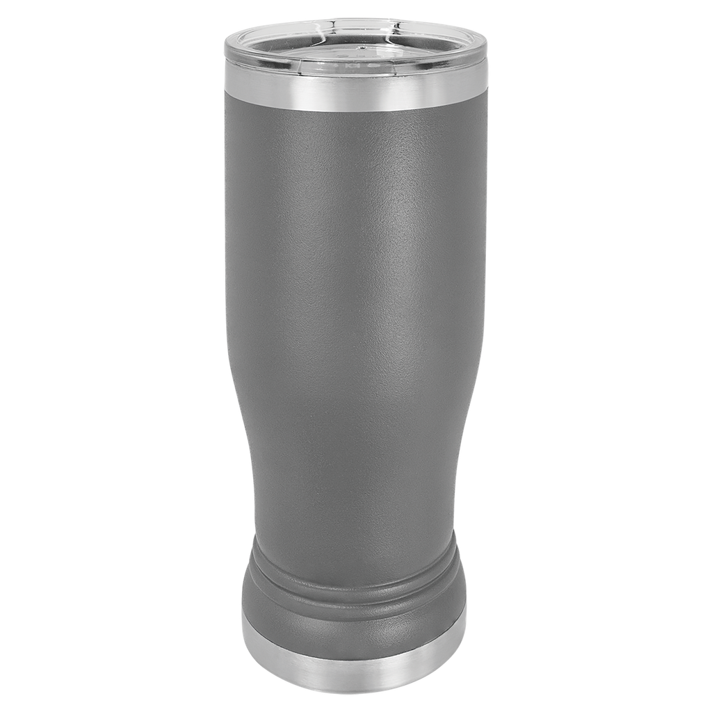 Dark Gray 14 oz. Polar Camel Pilsner w/Clear Lid