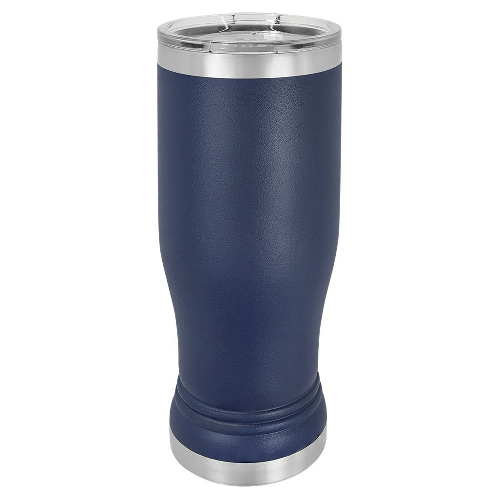 Navy Blue 14 oz. Polar Camel Pilsner w/Clear Lid