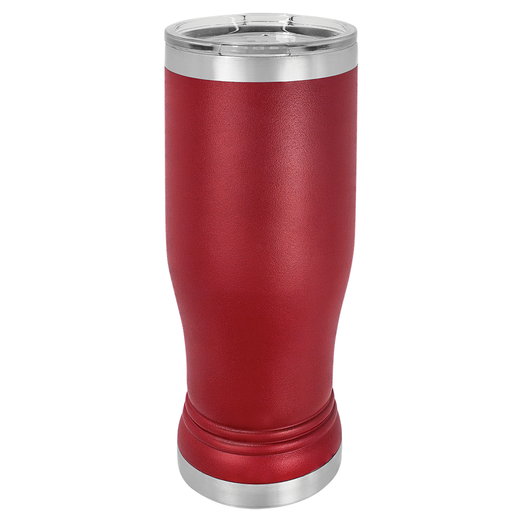 Maroon 14 oz. Polar Camel Pilsner w/Clear Lid