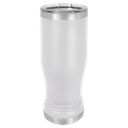 White 14 oz. Polar Camel Pilsner w/Clear Lid