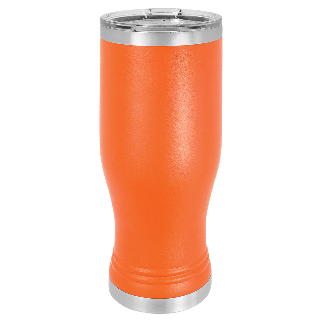 Orange 20 oz. Polar Camel Pilsner w/Clear Lid