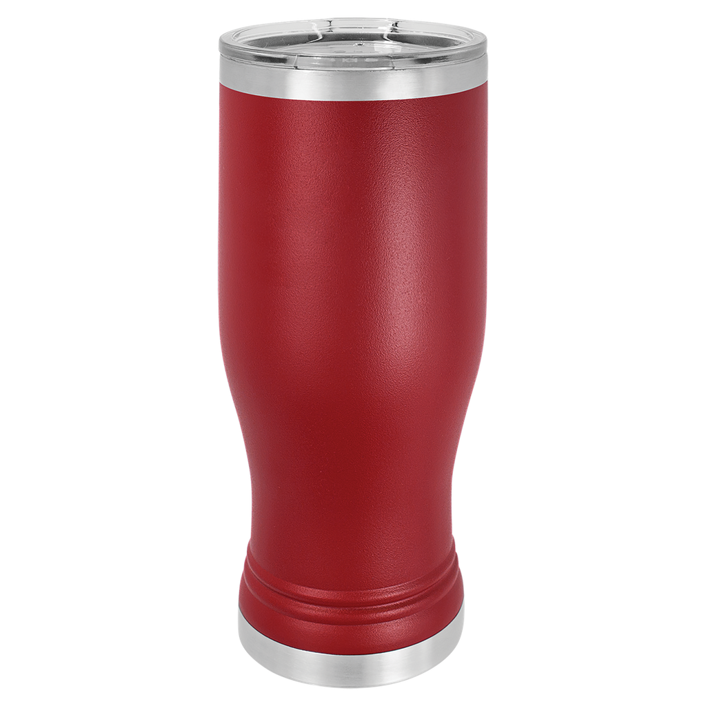 Maroon 20 oz. Polar Camel Pilsner w/Clear Lid