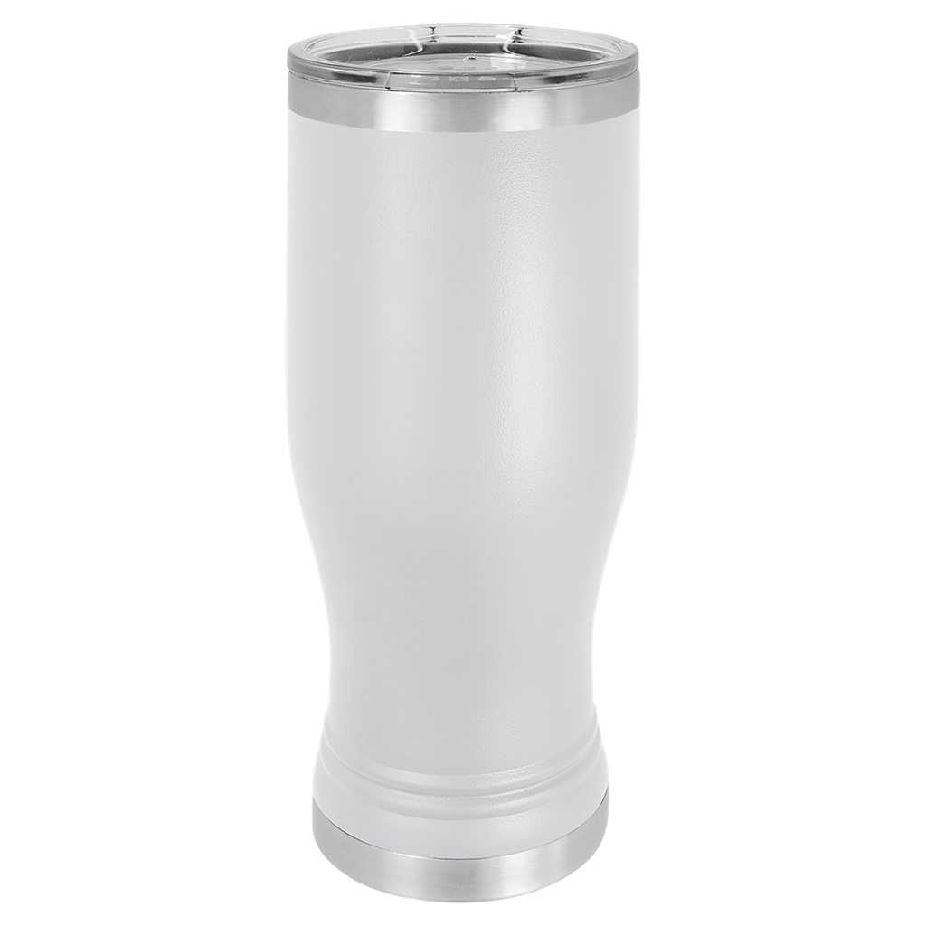 White 20 oz. Polar Camel Pilsner w/Clear Lid