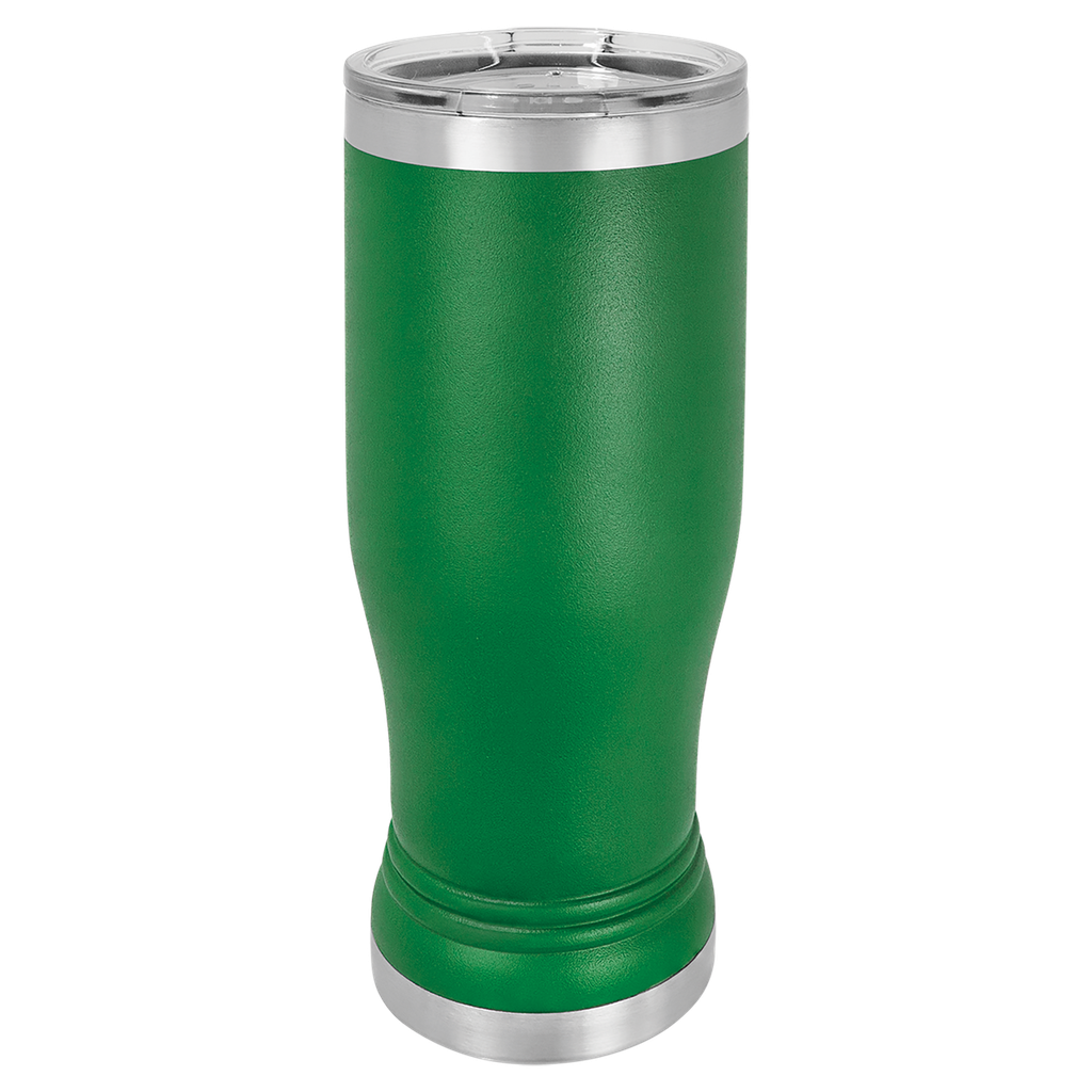 Green 14 oz. Polar Camel Pilsner w/Clear Lid