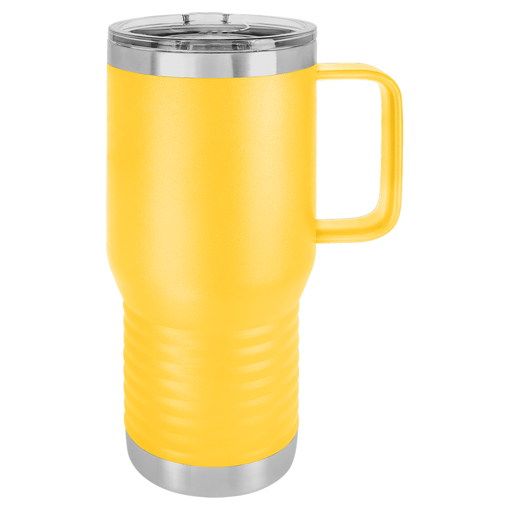 Polar Camel 20 oz. Yellow Vacuum Insulated Travel Mug with Slider Lid