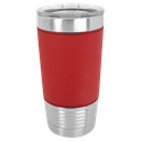 20 oz. Red Laserable Leatherette Polar Camel Tumbler with Clear Lid