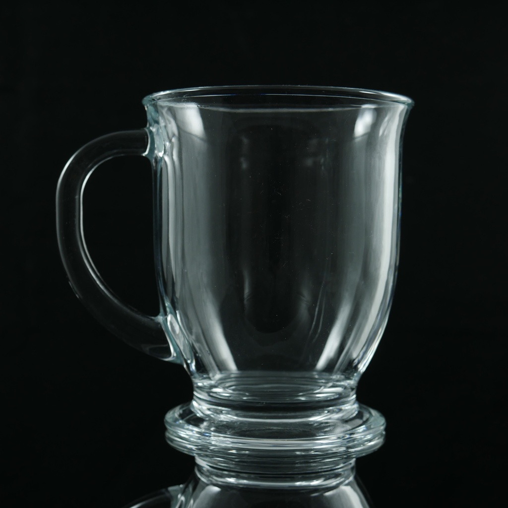 Acopa 16 oz. Customizable Clear Glass Cafe Mug - 12/Case
