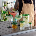 Acopa Tropic 3 oz. Shooter Glass with Green Rim