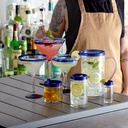 Acopa Tropic 3 oz. Shooter Glass with Blue Rim