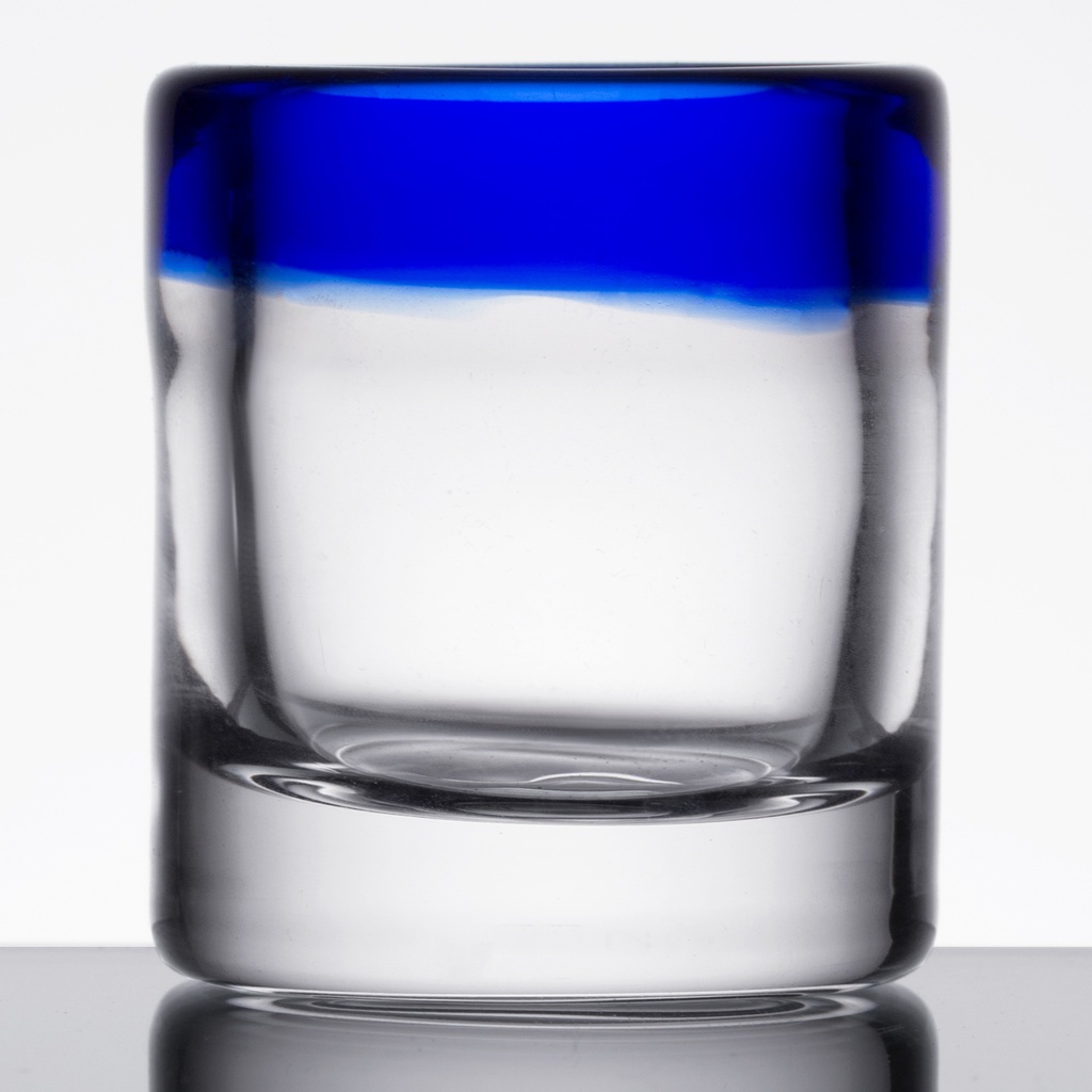 Libbey 92311 Aruba 2.5 oz. Shot Glass with Cobalt Blue Rim