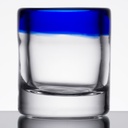 Libbey 92311 Aruba 2.5 oz. Shot Glass with Cobalt Blue Rim