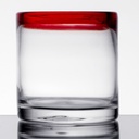 Libbey 92302R Aruba 12 oz. Rocks / Old Fashioned Glass with Red Rim