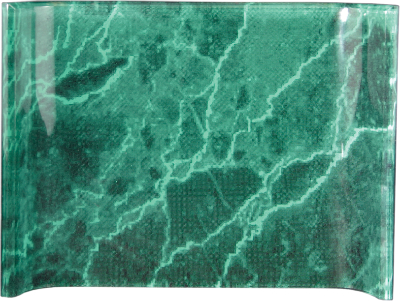 8" x 6" Green Marbleized Acrylic Crescent