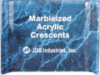 10" x 7" Blue Marbleized Acrylic Crescent