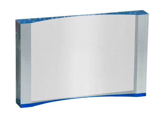 5" x 3 1/2" Blue 1" Thick Acrylic Crescent