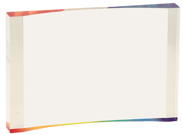 7" x 4 1/2" Rainbow 1" Thick Acrylic Crescent