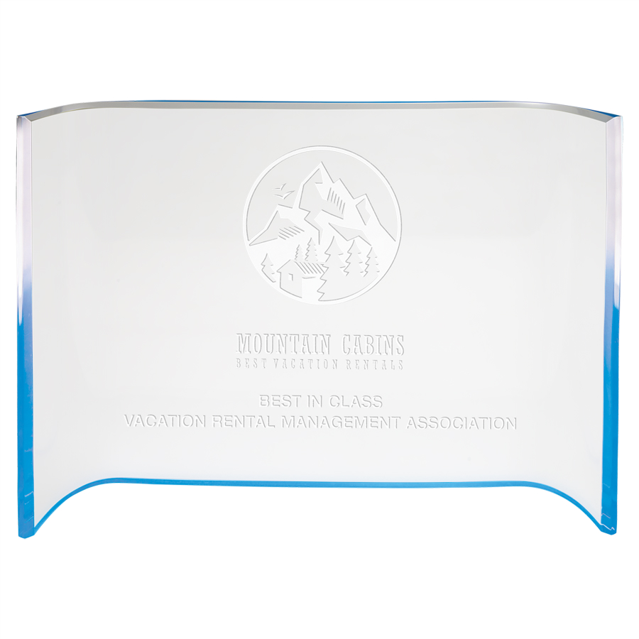 7" x 10" Blue Acrylic Crescent