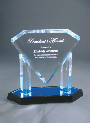 9 1/2" Blue Floating Diamond Acrylic