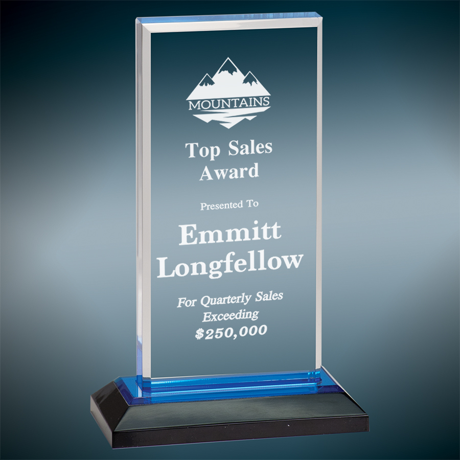 5" x 8" Blue Beveled Impress Acrylic