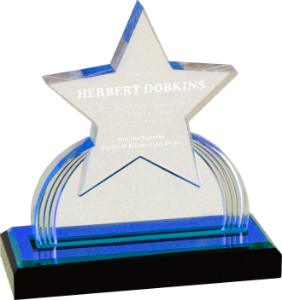 6 1/4" Blue Carved Star Impress Acrylic