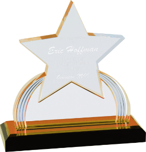 7 1/4" Gold Carved Star Impress Acrylic