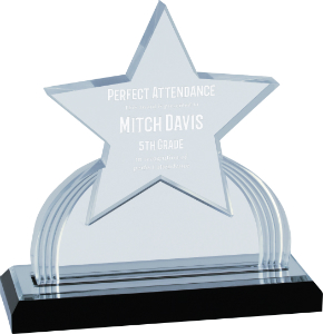 7 1/4" Silver Carved Star Impress Acrylic