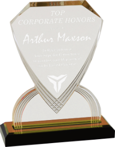 9" Gold Carved Shield Impress Acrylic