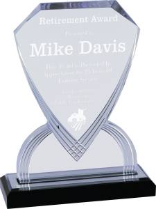 9" Silver Carved Shield Impress Acrylic